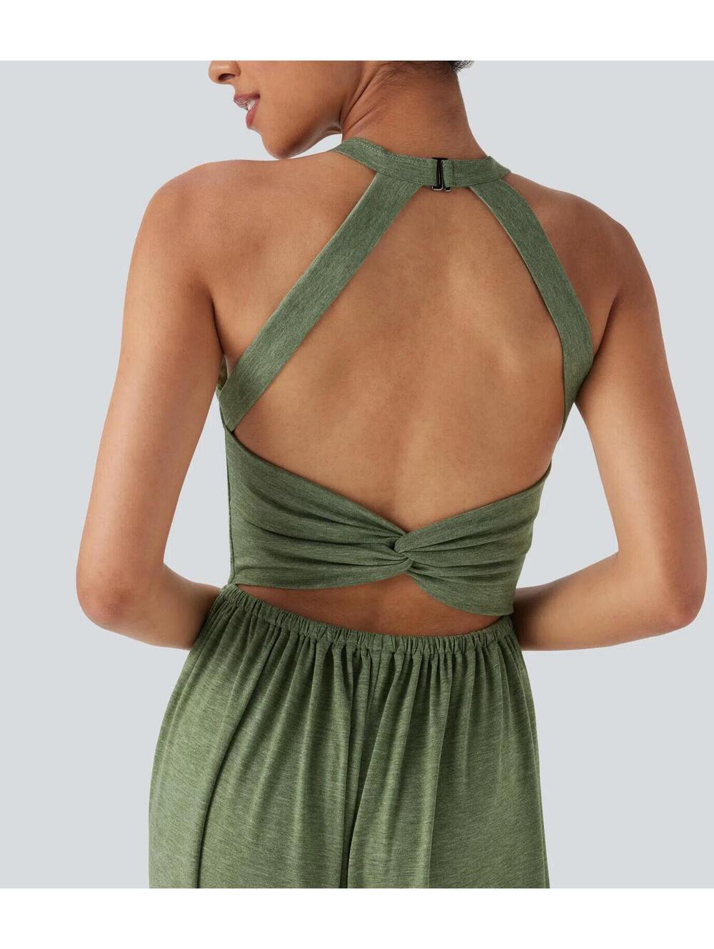 NWT Halara U Neck Harem Jumpsuit Pockets-Easy Peezy Edition Size Small Petite - Picture 2 of 6
